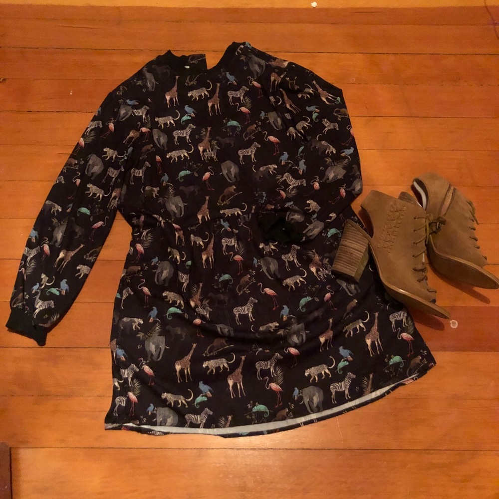 Zara African Animals Babydoll Dress